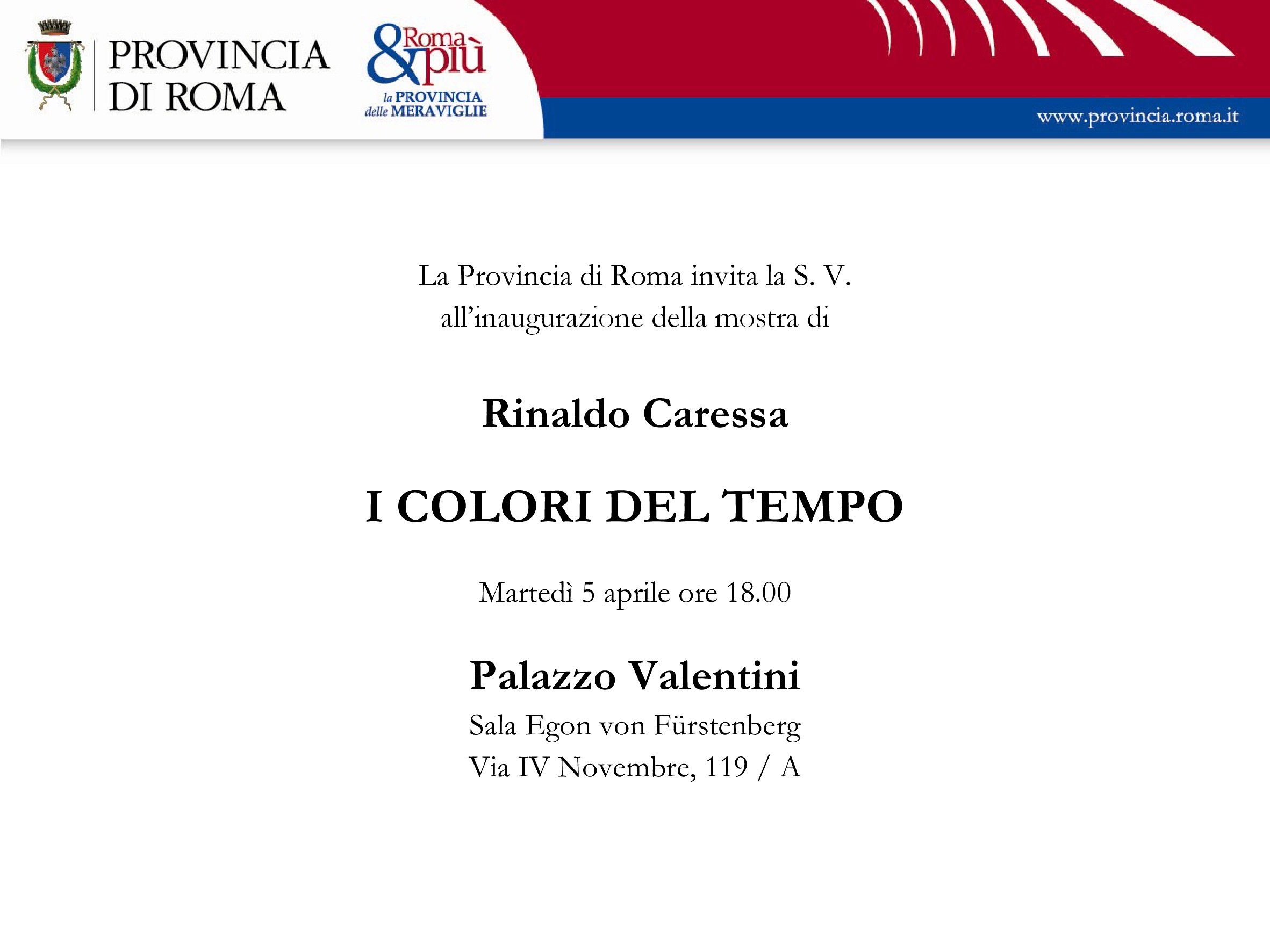 Invito ufficiale all'inaugurazione della mostra